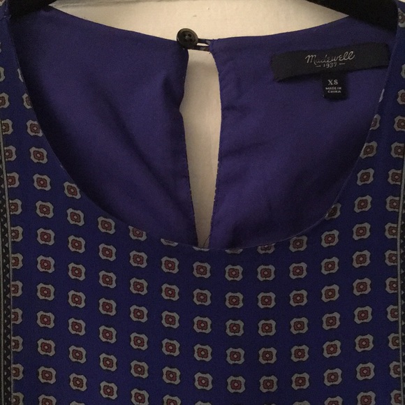 Madewell blue silk Ascot Grid dress XS - Picture 7 of 7